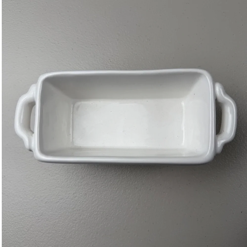 Mud Pie Made With Love Mini Loaf Pan‎ White Ceramic Baking Dish 4801009M